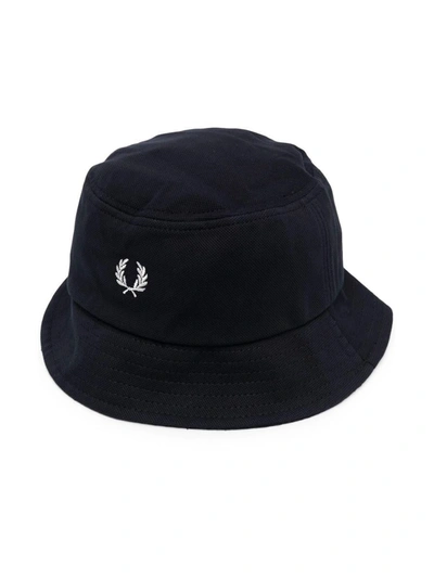 Shop Fred Perry Fp Pique Bucket Hat Accessories In Blue