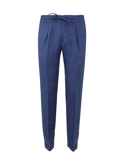 Shop Michael Coal Mc Johnny 3954 Opening Trousers With Drawstring Clothing In Blue