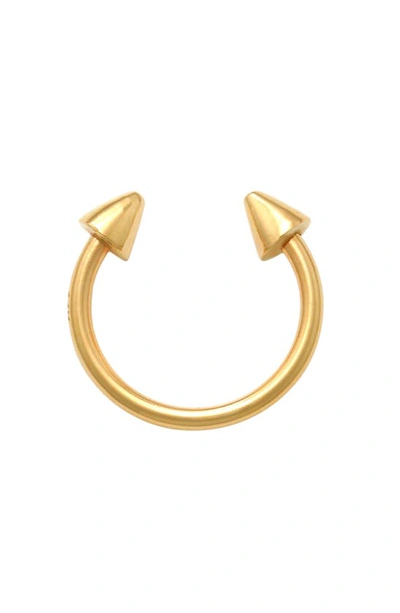 Shop Raquelina Jewels 10k Gold Arrow Tip Nose Ring In Yellow Gold