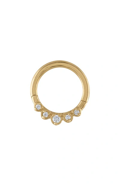 Shop Raquelina Jewels 14k Gold Cz Nose Ring In Yellow Gold