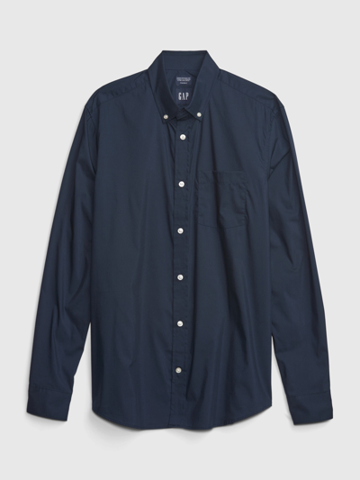 Shop Gap All-day Poplin Shirt In Standard Fit In Blue