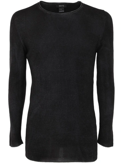 Shop Avant Toi Reversible Round Neck Pullover Clothing In Black