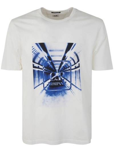 Shop C.p. Company Metropolis Series Mercerized Jersey Logo Print T-shirt Clothing In White