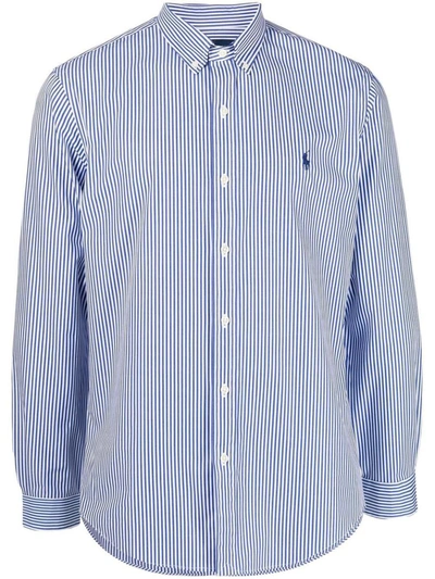 Shop Polo Ralph Lauren Bistretch Poplin Slong Sleeve Sport Shirt Clothing In Blue