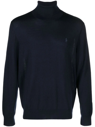 Shop Polo Ralph Lauren Long Sleeve Turtle Neck Pullover Clothing In Blue