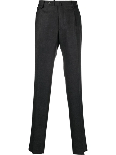 Shop Tagliatore Flannel Trousers Clothing In Grey