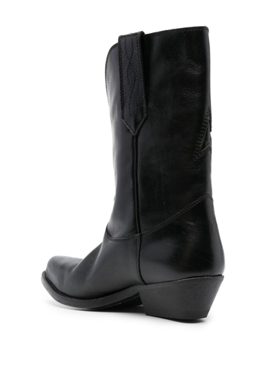 Shop Golden Goose Western-style Leather Boots In Black