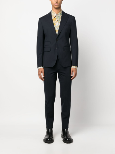 Shop Dsquared2 Single-breasted Wool Suit In Blue