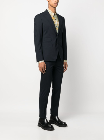 Shop Dsquared2 Single-breasted Wool Suit In Blue