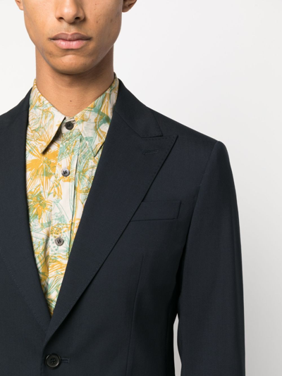 Dsquared2 Structured Blazer Suit With Notch Lapel And Slim-fit Trousers In Blue