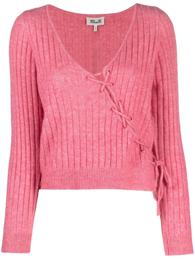 Shop Baum Und Pferdgarten Ribbed-knit Knot-detail Sweatshirt In Pink
