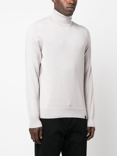 Shop Fay Roll-neck Wool Jumper In Neutrals