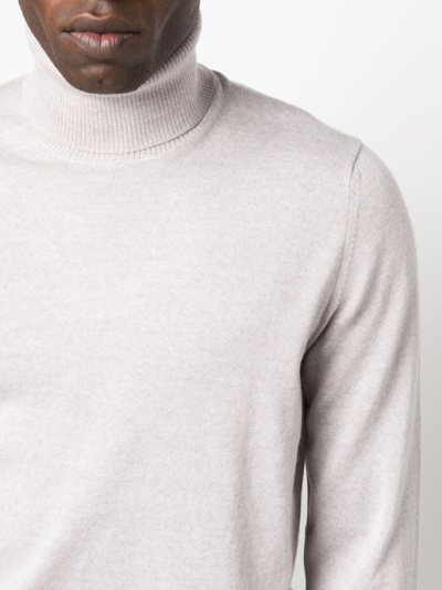 Shop Fay Roll-neck Wool Jumper In Neutrals