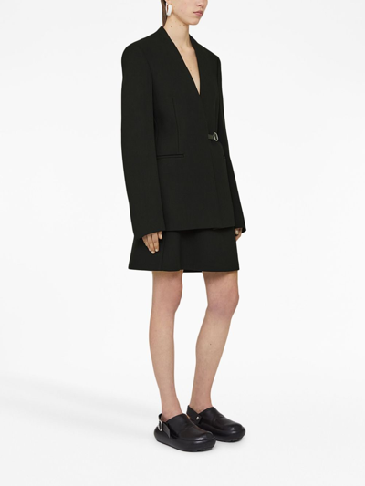 Shop Jil Sander Long-sleeve Virgin Wool Blazer In Black