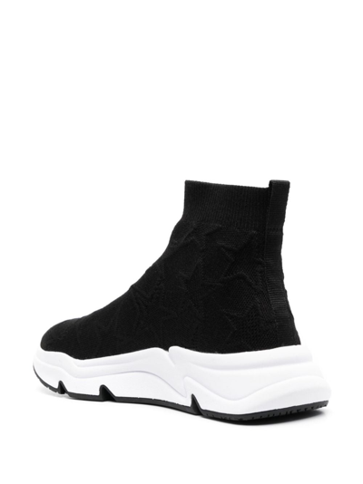 Shop Ash Miss Flower Knitted High-top Sneakers In Black