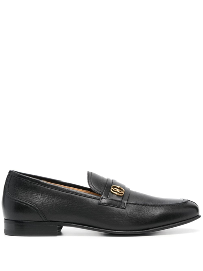 Shop Bally Sadei Leather Loafers In Black