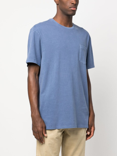 Shop Polo Ralph Lauren Chest-pocket Cotton T-shirt In Blue
