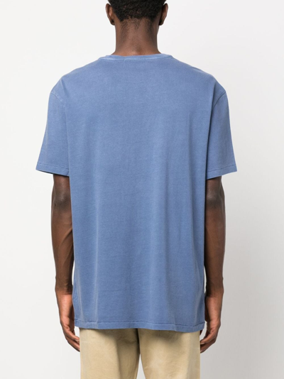 Shop Polo Ralph Lauren Chest-pocket Cotton T-shirt In Blue