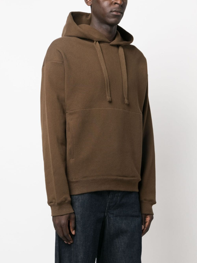 Shop Lemaire Relaxed-fit Cotton Hoodie In Brown