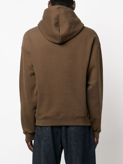 Shop Lemaire Relaxed-fit Cotton Hoodie In Brown