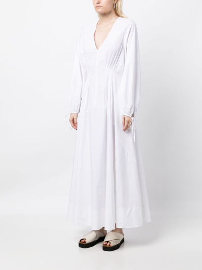 Shop Lee Mathews Soho V-neck Maxi Dress In White
