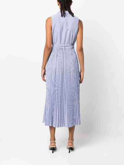 Tommy Hilfiger Pleated Chemisier Dress In Blue