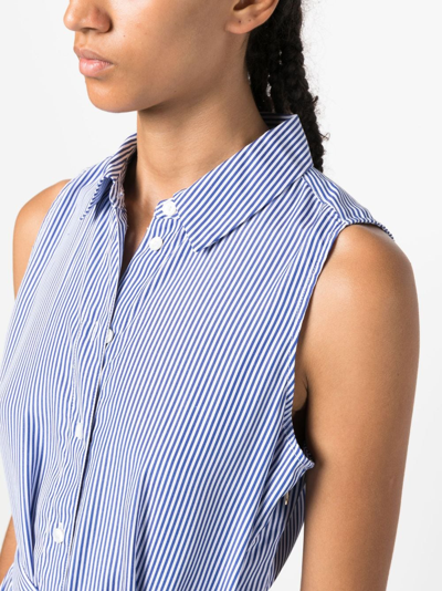 Tommy Hilfiger Pleated Chemisier Dress In Blue