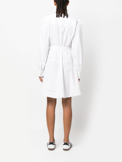 Shop Tommy Hilfiger Ladder-lace Cotton Short Dress In White