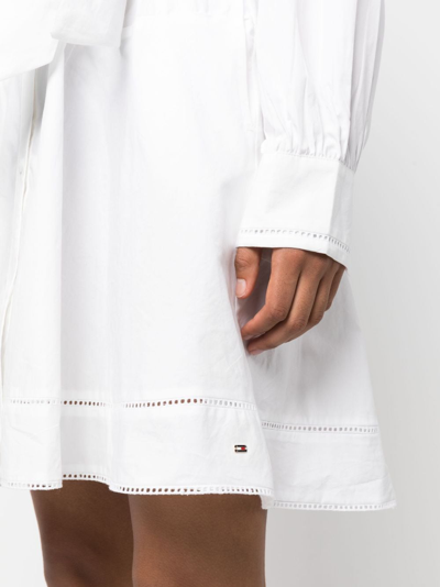 Tommy Hilfiger Ladder-lace Cotton Short Dress In White