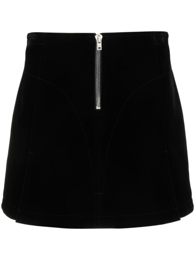 Shop We11 Done Half-zip A-line Skirt In Black