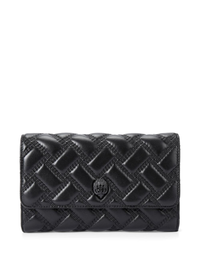 Shop Kurt Geiger Kensington Chain Quilted Clutch Bag In Black