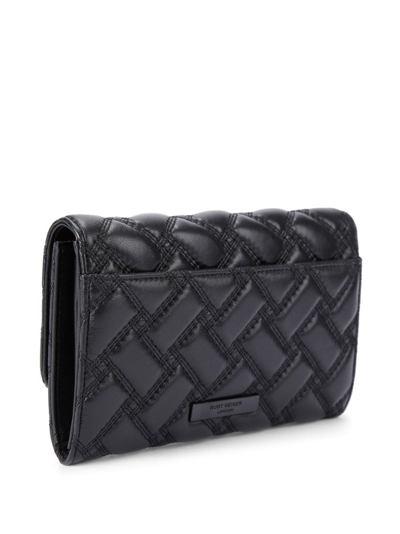 Shop Kurt Geiger Kensington Chain Quilted Clutch Bag In Black