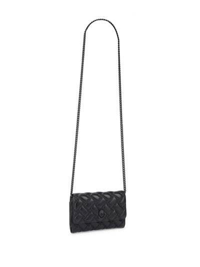 Shop Kurt Geiger Kensington Chain Quilted Clutch Bag In Black