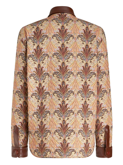 Shop Etro Paisley-print Shirt Jacket In Brown