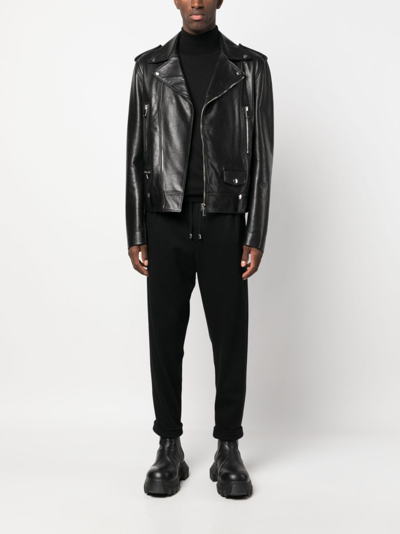 Balmain Drawstring Tapered Track Pants In Black
