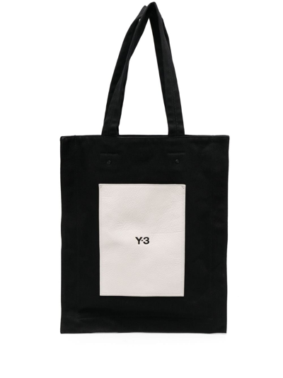 Shop Y-3 Lux Logo-print Tote Bag In Black