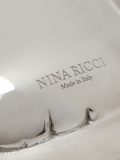 Shop Nina Ricci Heart-pendant Logo-engraved Necklace In Silver
