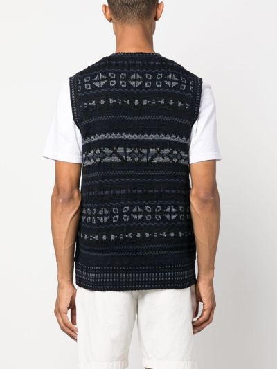 Polo Ralph Lauren Fair Isle Intarsia-knit Vest In Blue