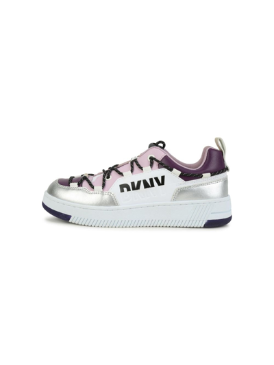 Shop Dkny Panelled Lace-up Sneakers In White