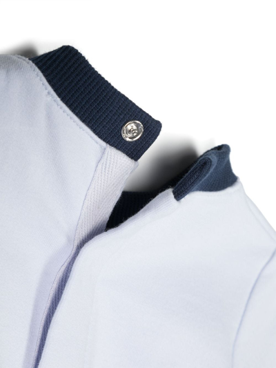 Shop Kenzo Logo-print Cotton Romper In Blue