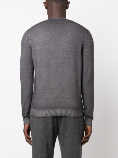 Shop Malo Crew-neck Wool Jumper In Grey