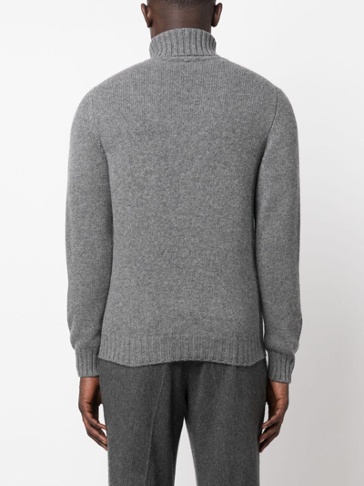 Shop Fedeli Roll-neck Wool-blend Jumper In Grey