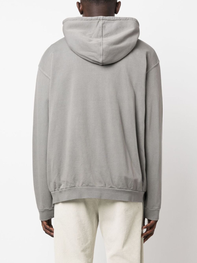 Shop Barena Venezia Zip-up Cotton Hoodie In Grey