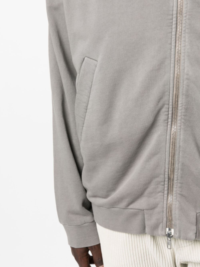 Shop Barena Venezia Zip-up Cotton Hoodie In Grey