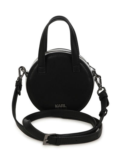 Shop Karl Lagerfeld Ikonik Karl Sequin-embellished Bag In Black