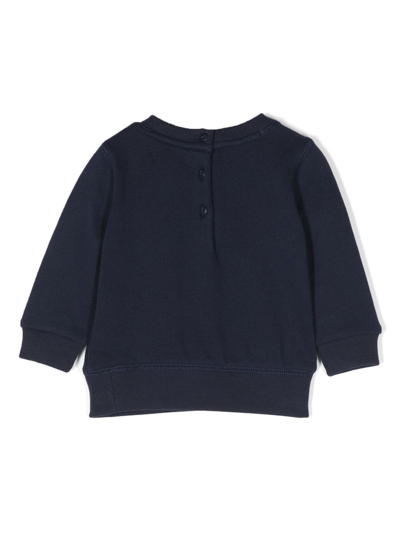 Shop Ralph Lauren Polo Bear-motif Jersey Sweatshirt In Blue