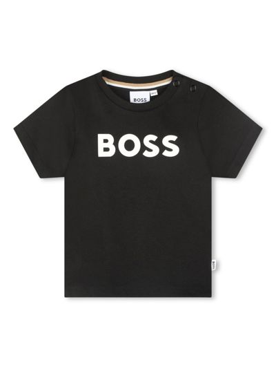 Shop Bosswear Logo-print Cotton T-shirt In Black
