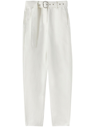Shop Jil Sander High-waisted Wide-leg Jeans In White