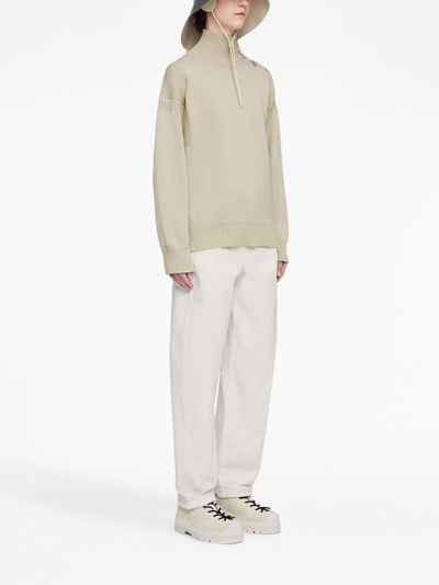 Jil Sander High-waisted Wide-leg Jeans In White