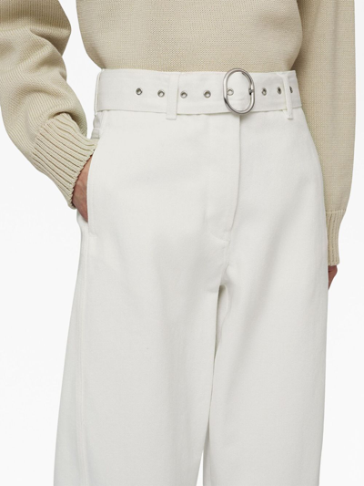 Shop Jil Sander High-waisted Wide-leg Jeans In White